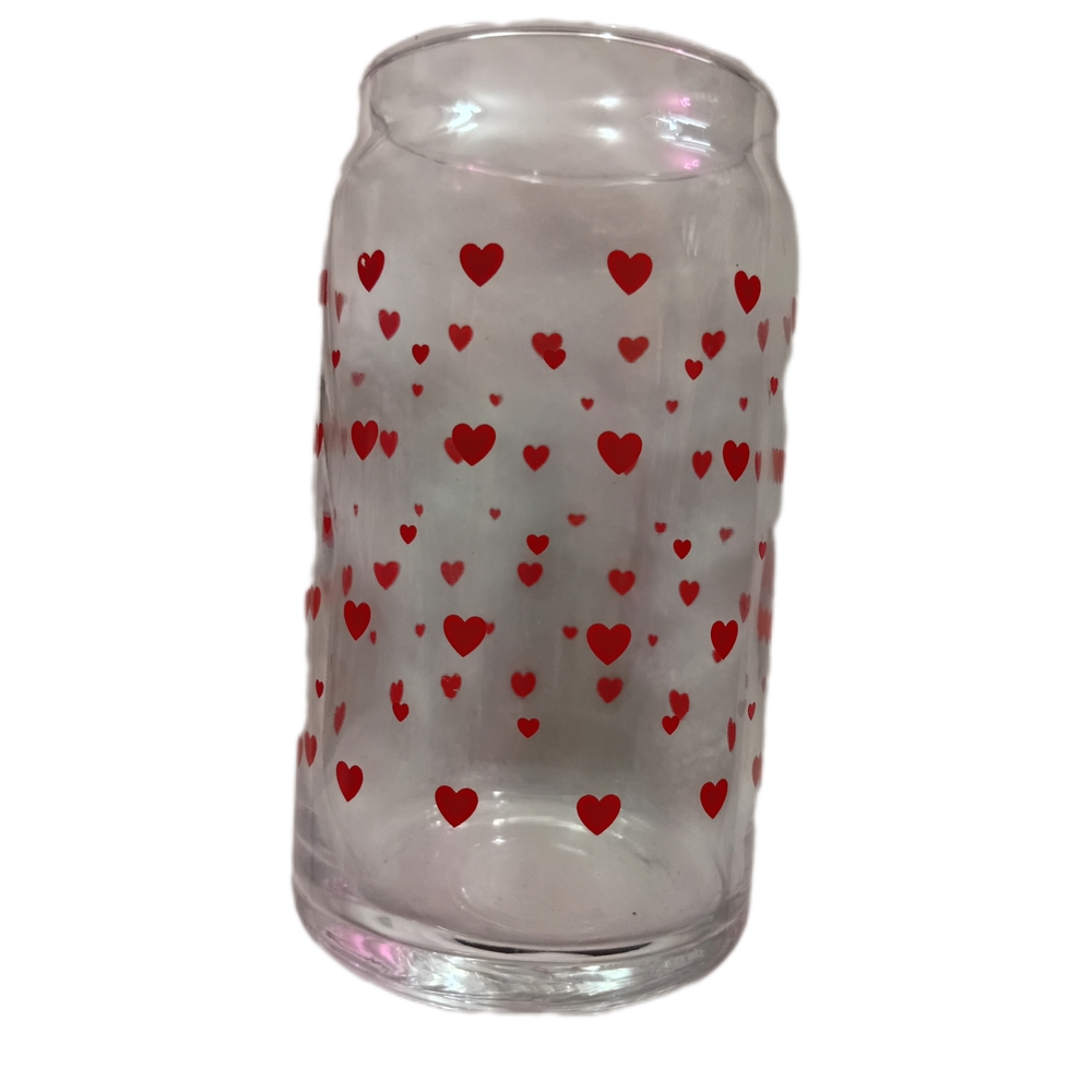 Heart Patterned Glass Tumbler
